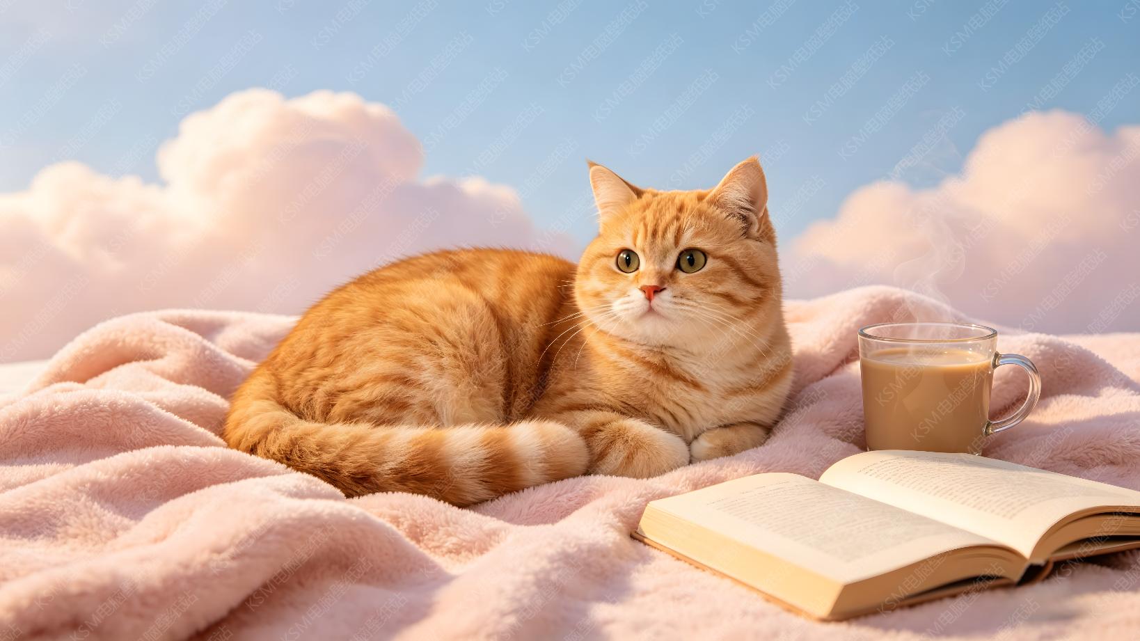 橘猫与书本