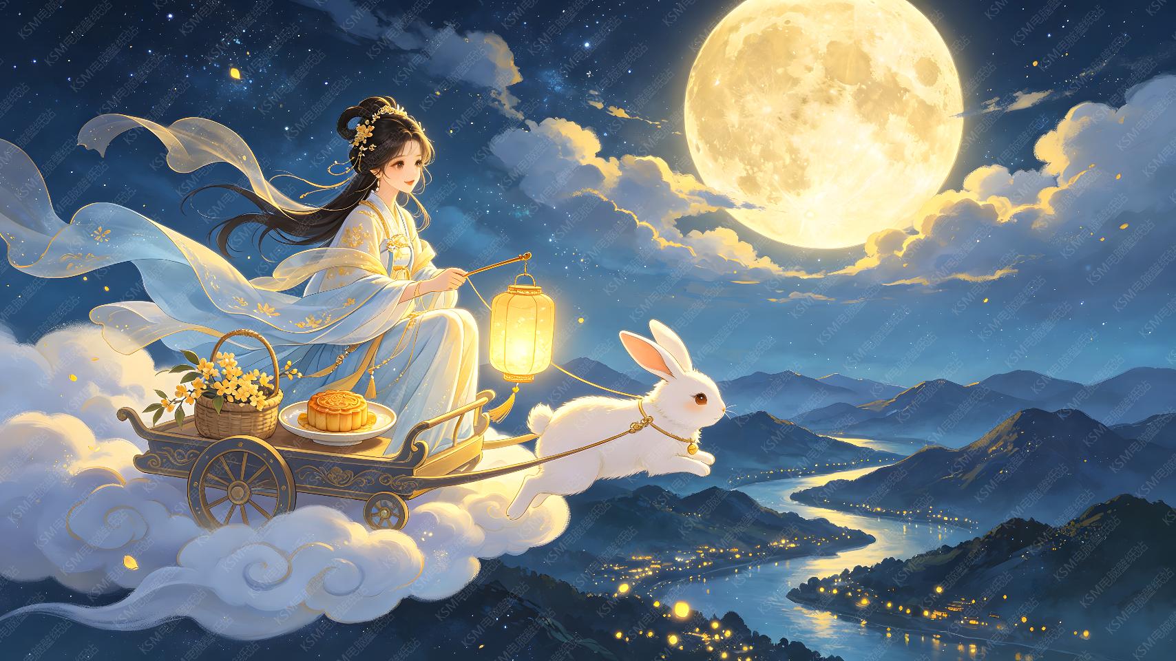 中秋云间仙娥赴月