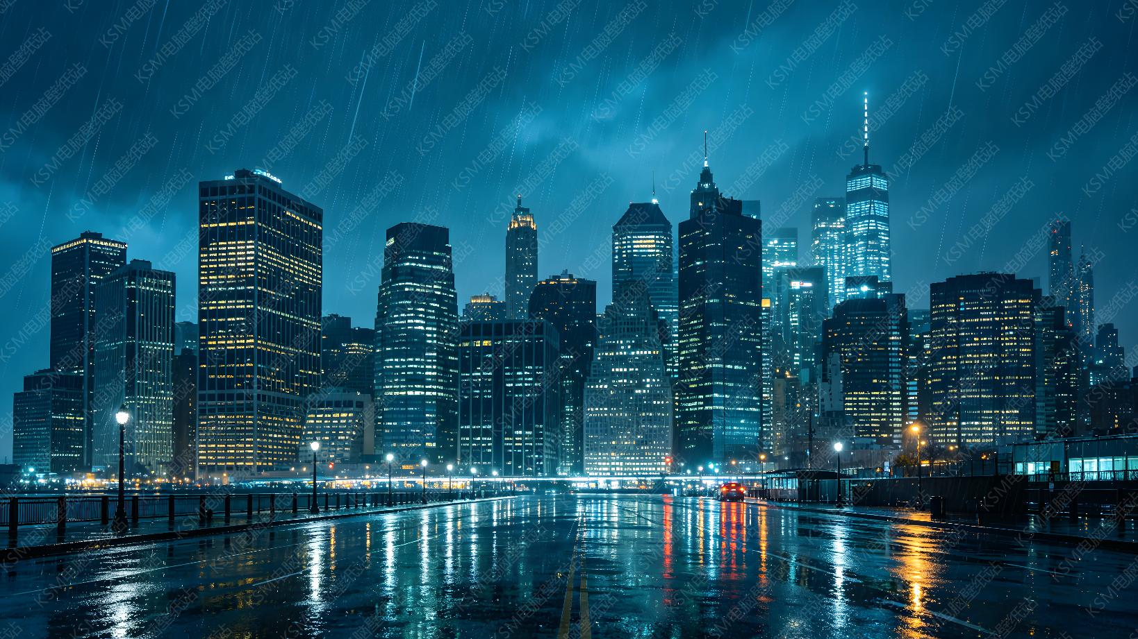 雨夜摩天大楼