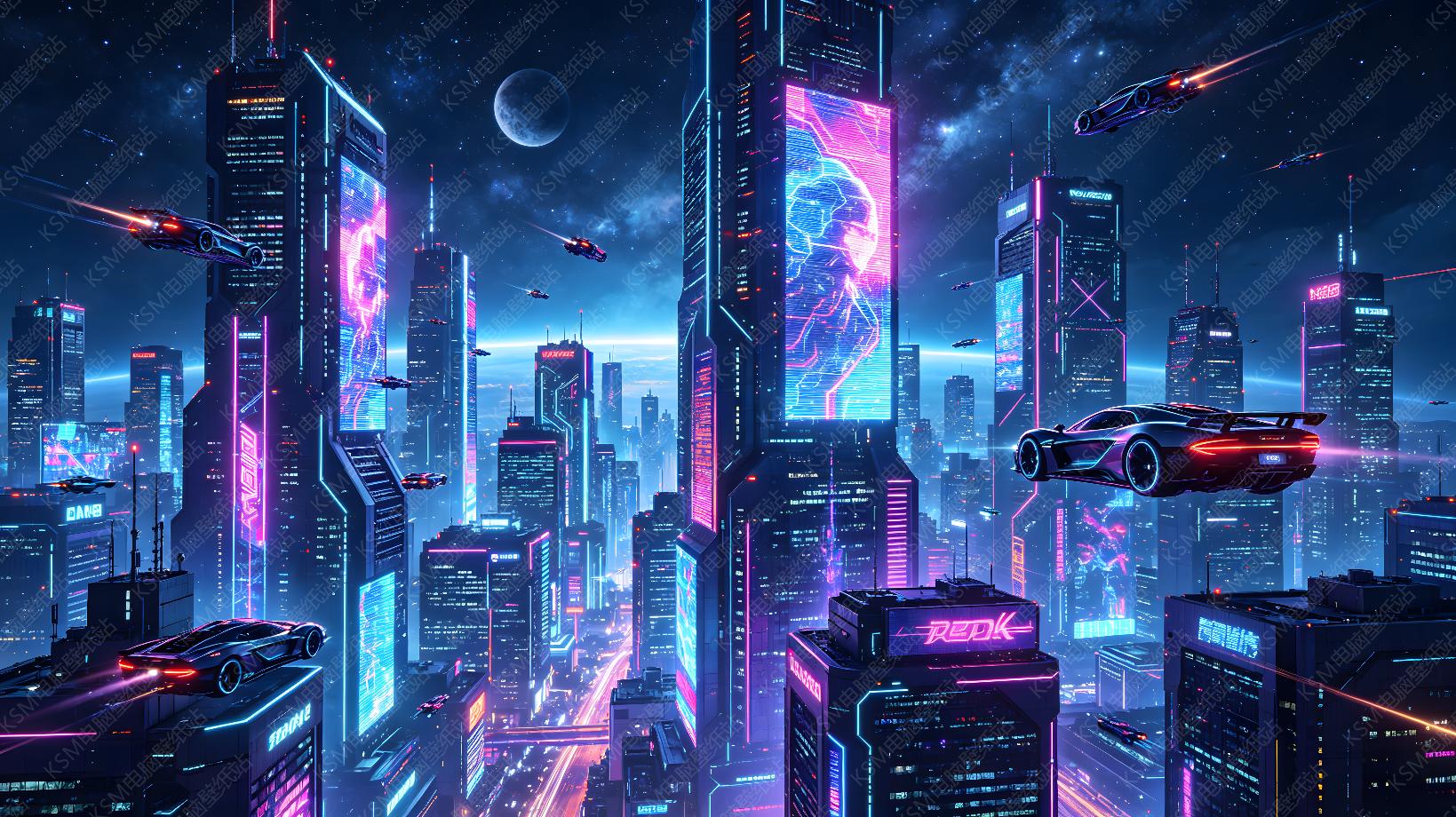 赛博都市夜景