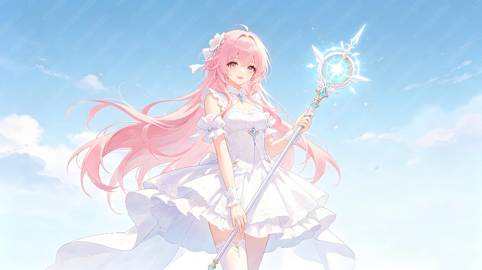 粉发魔法少女
