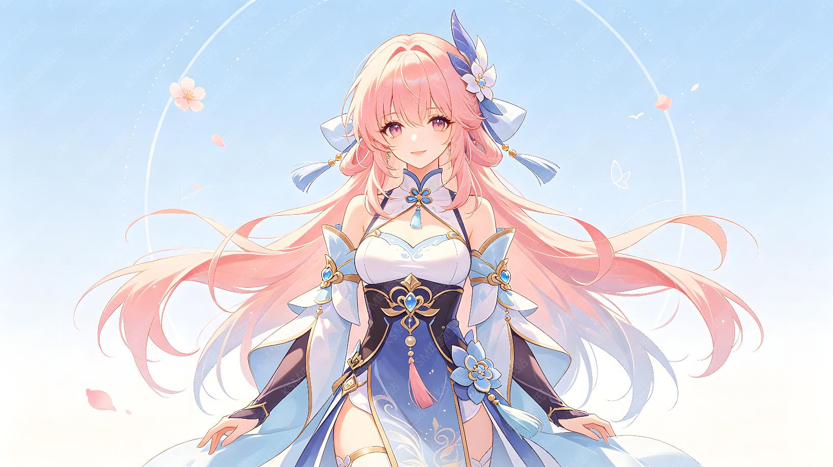 粉发温婉少女