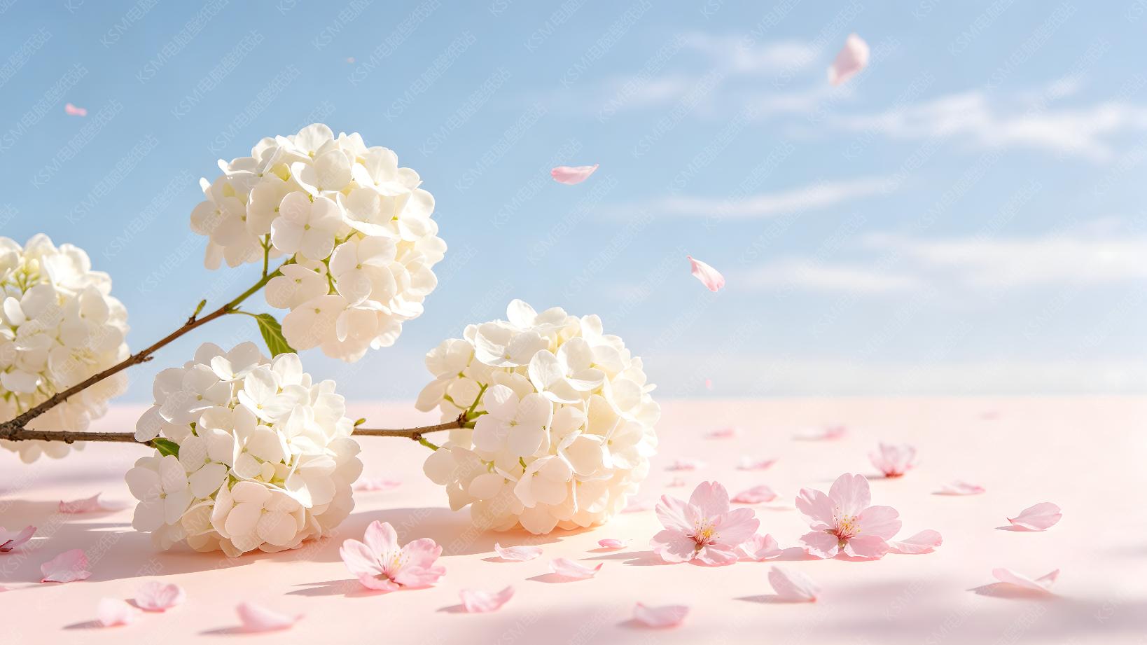 白花樱花背景