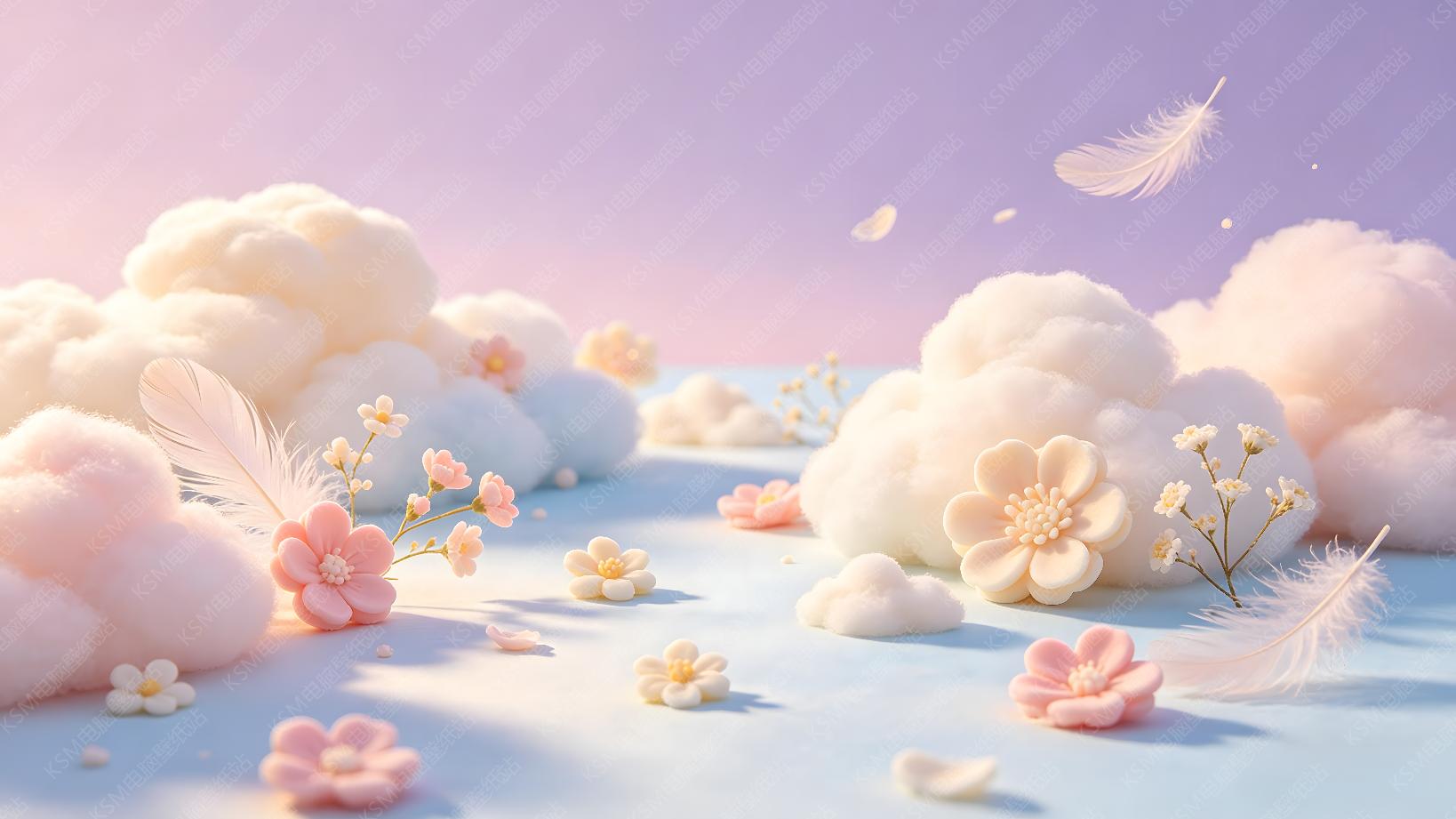 粉蓝云花羽毛