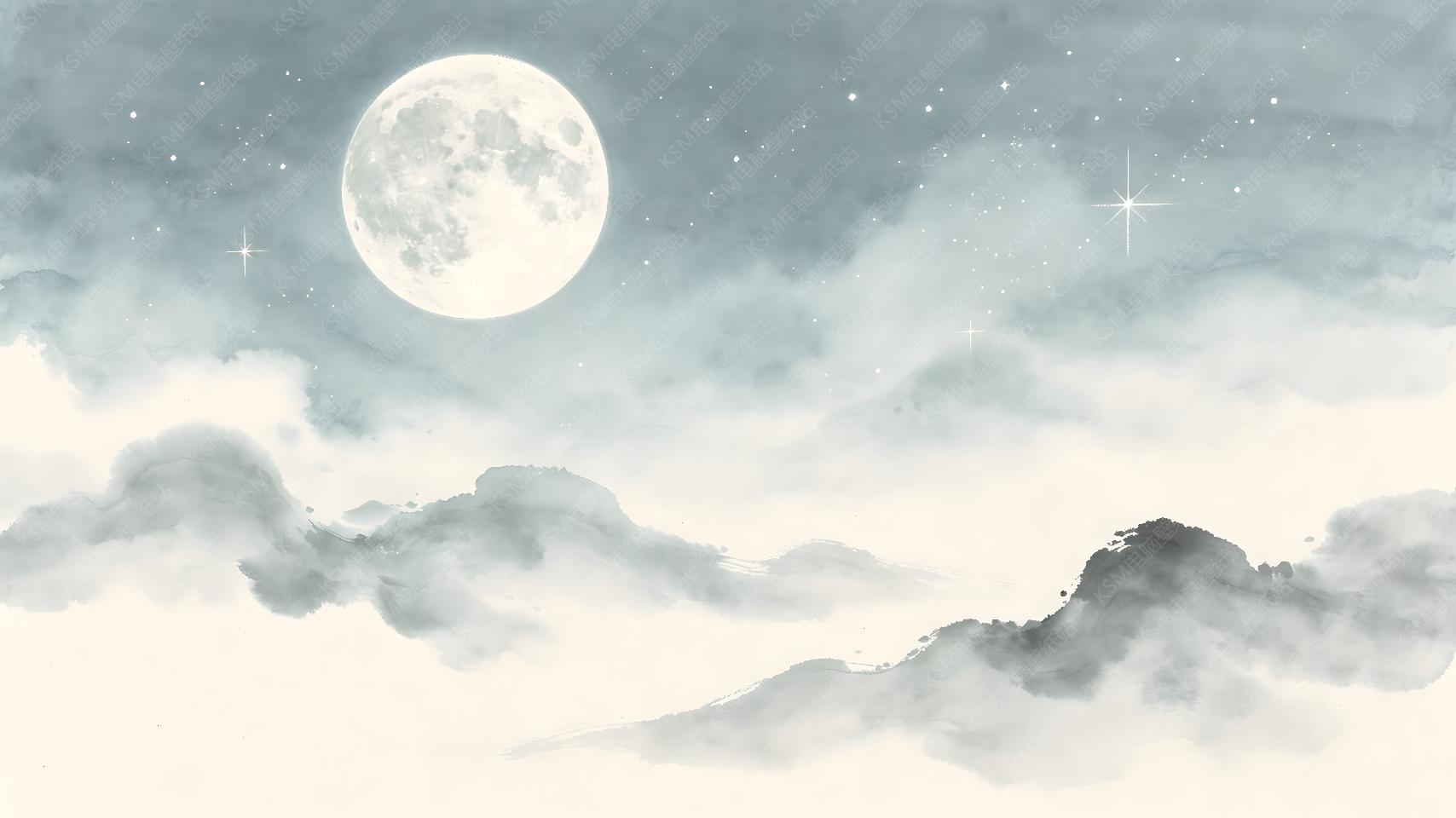 月夜云海